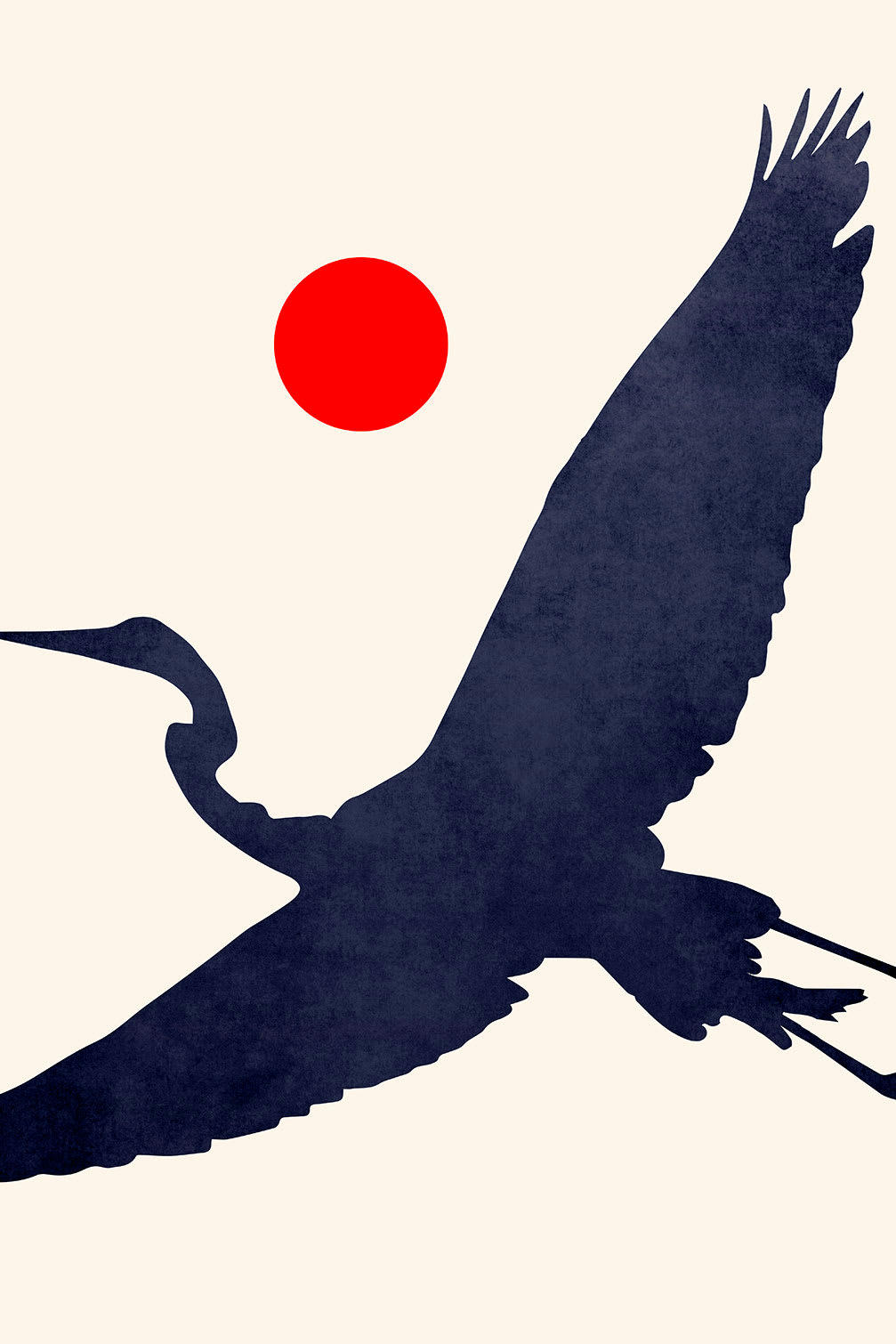 - Tableau animaux Grue au soleil levant imprimé sur toile 80x120cm