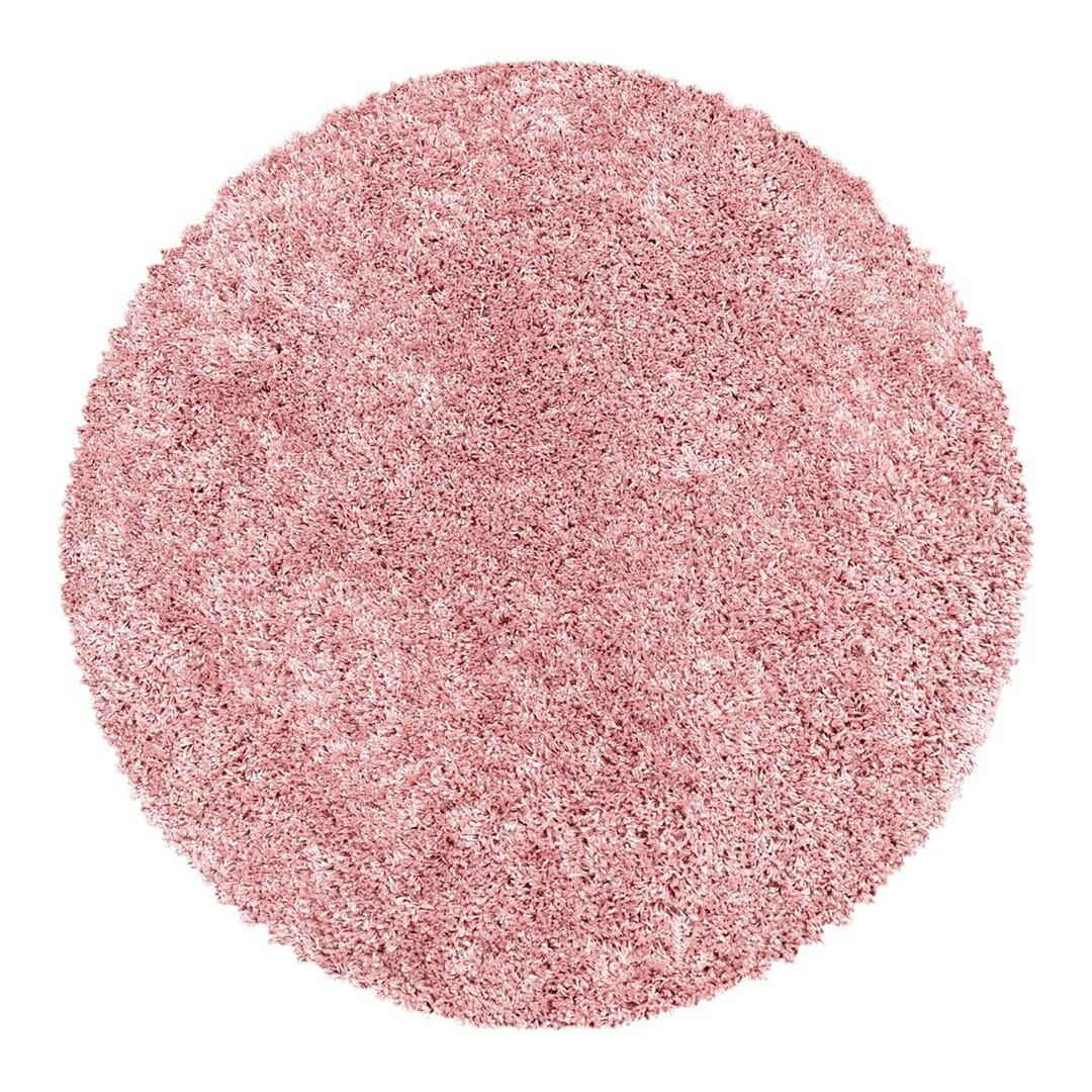 GADOL - Tapis uni design en polypropylène rose Ø 80