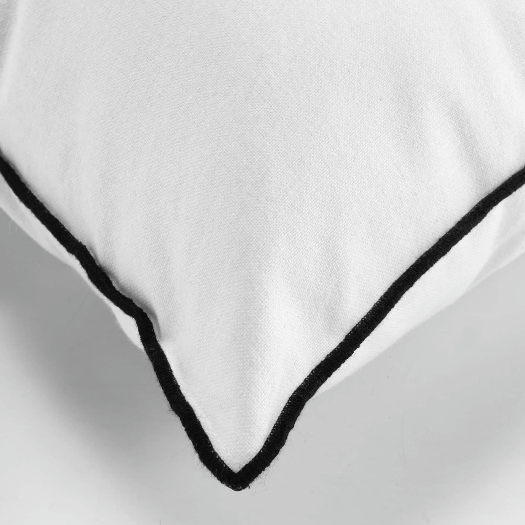 - Coussin avec surjet en coton recyclé blanc 50x50 cm