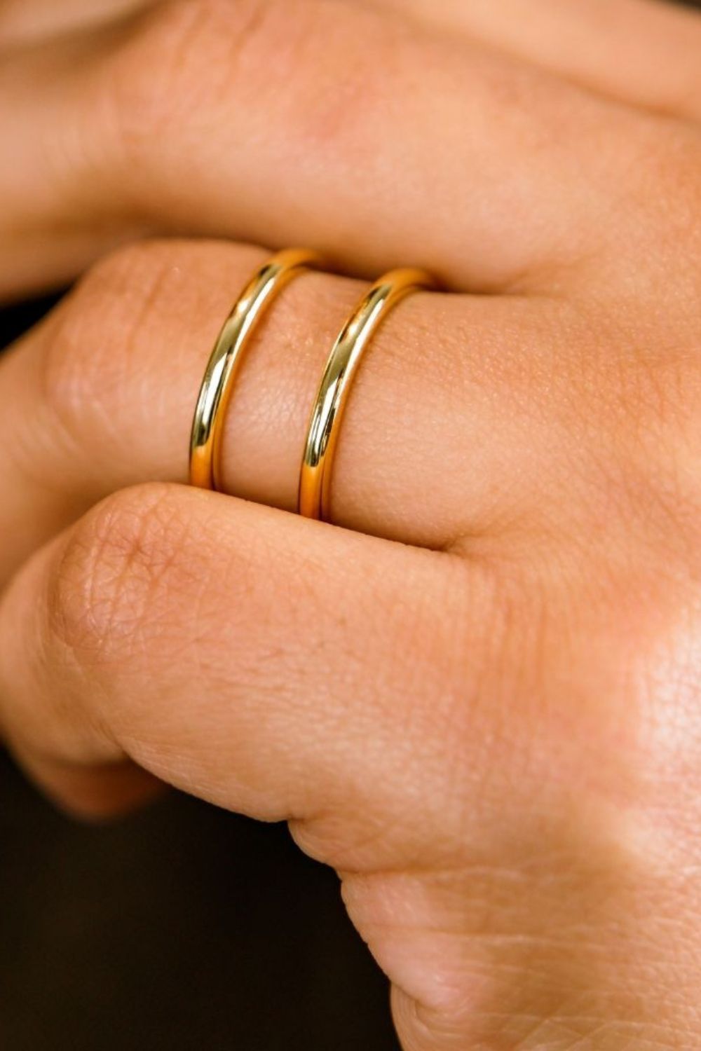 The Colourful Aura Adjustable Sterling Silver Double Layer Stacking Band Ring
