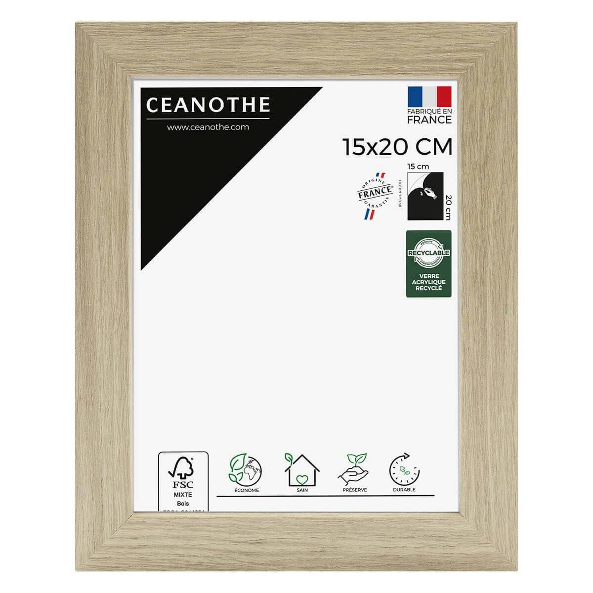 BOREALE - Cadre photo 15x20 cm bois reconstitué fsc
