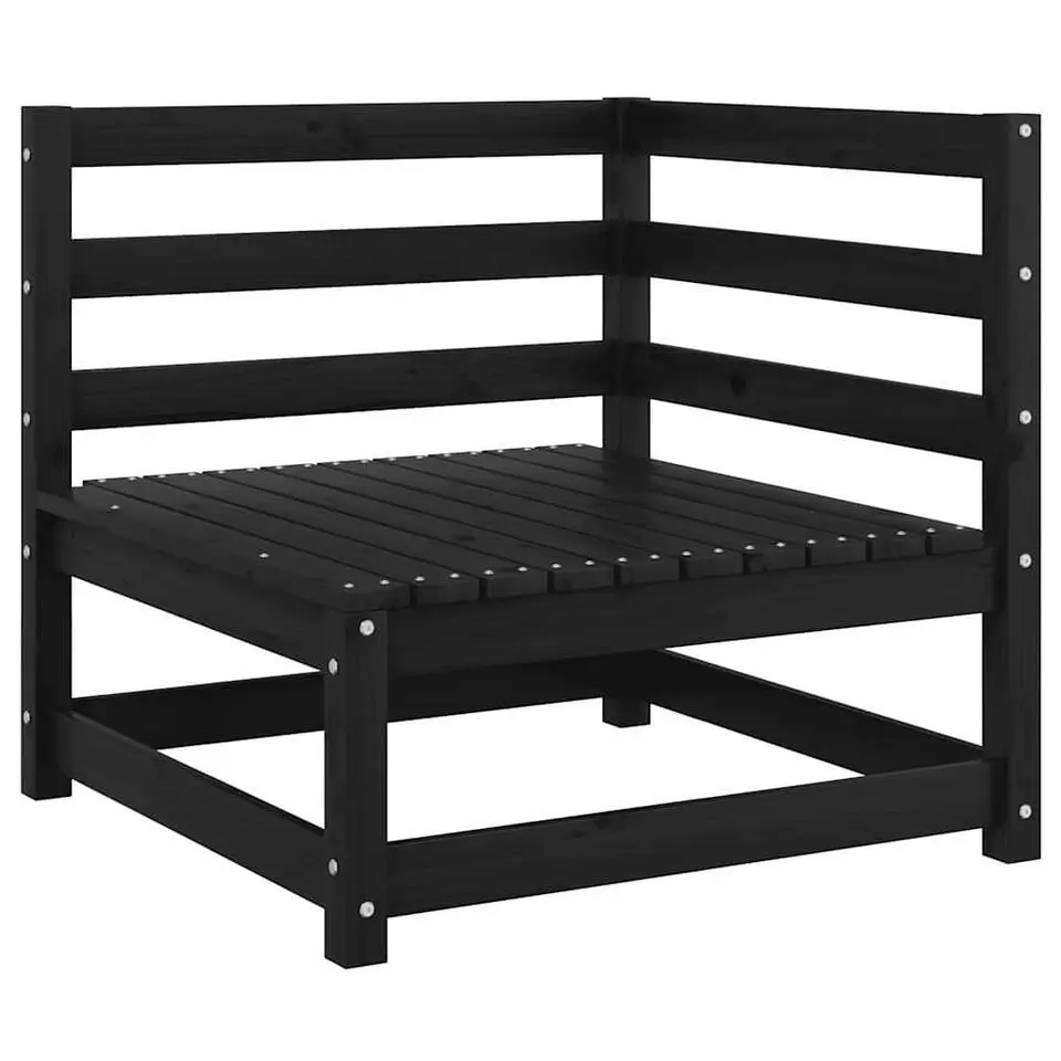 vidaXL - Loungeset - Zwart - Grenenhout