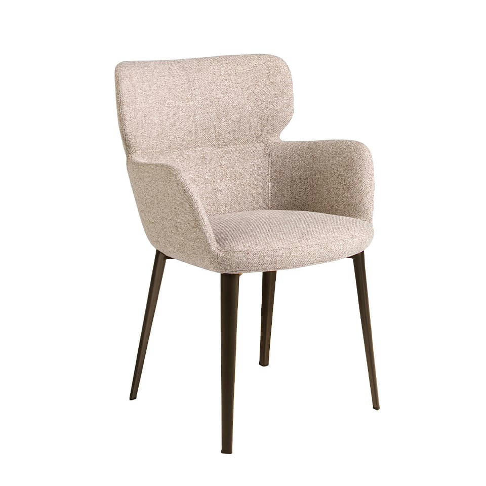 - Chaise en tissu marbré marron