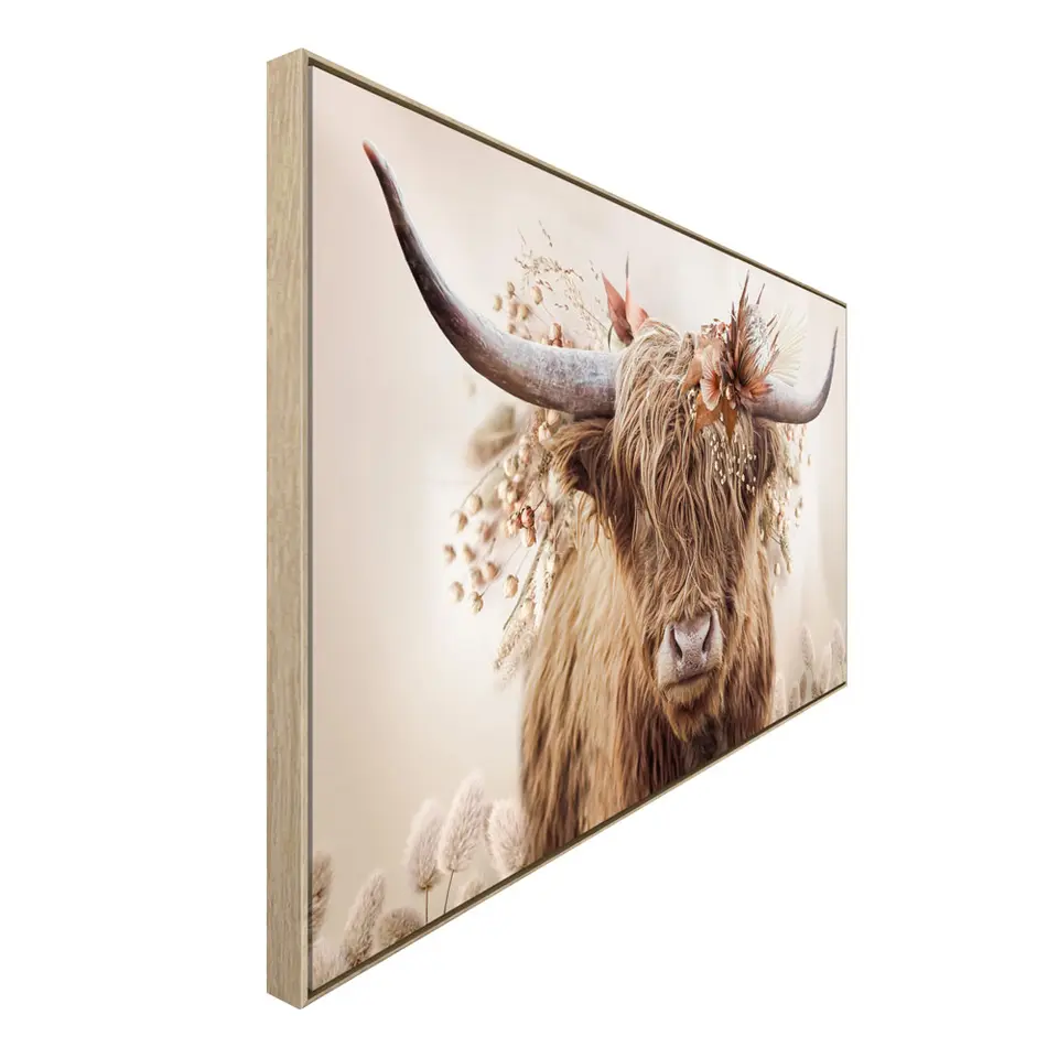 Schilderij Hooglander Bloem - 70x118 cm