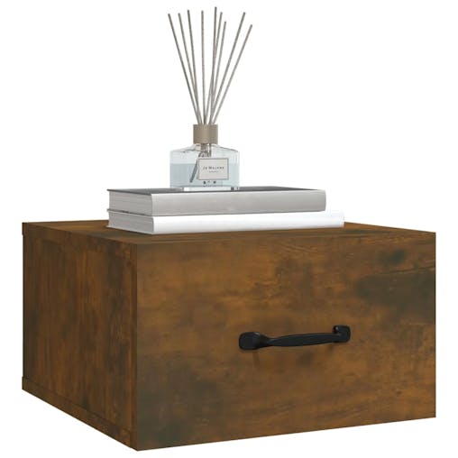 NNEVL Wall-mounted Bedside Cabinets 2 pcs Smoked Oak 35x35x20 cm