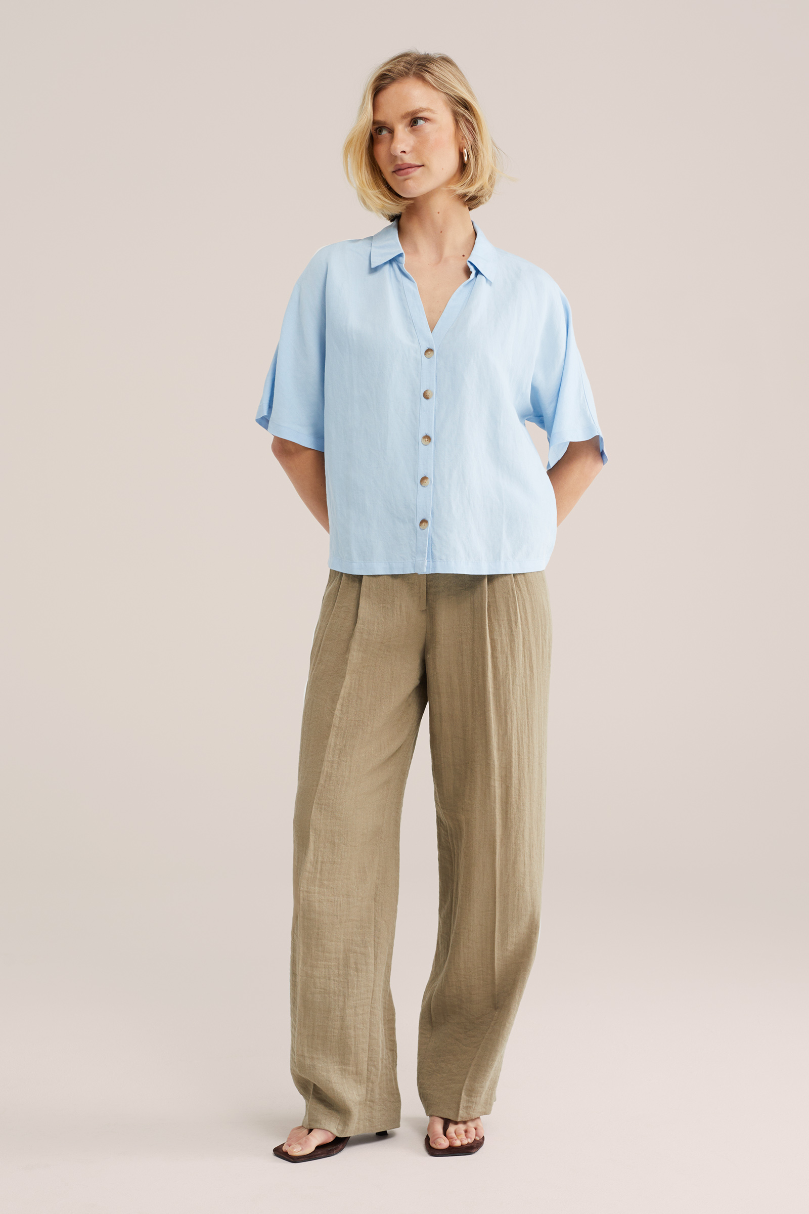 Dames blouse van linnenmix