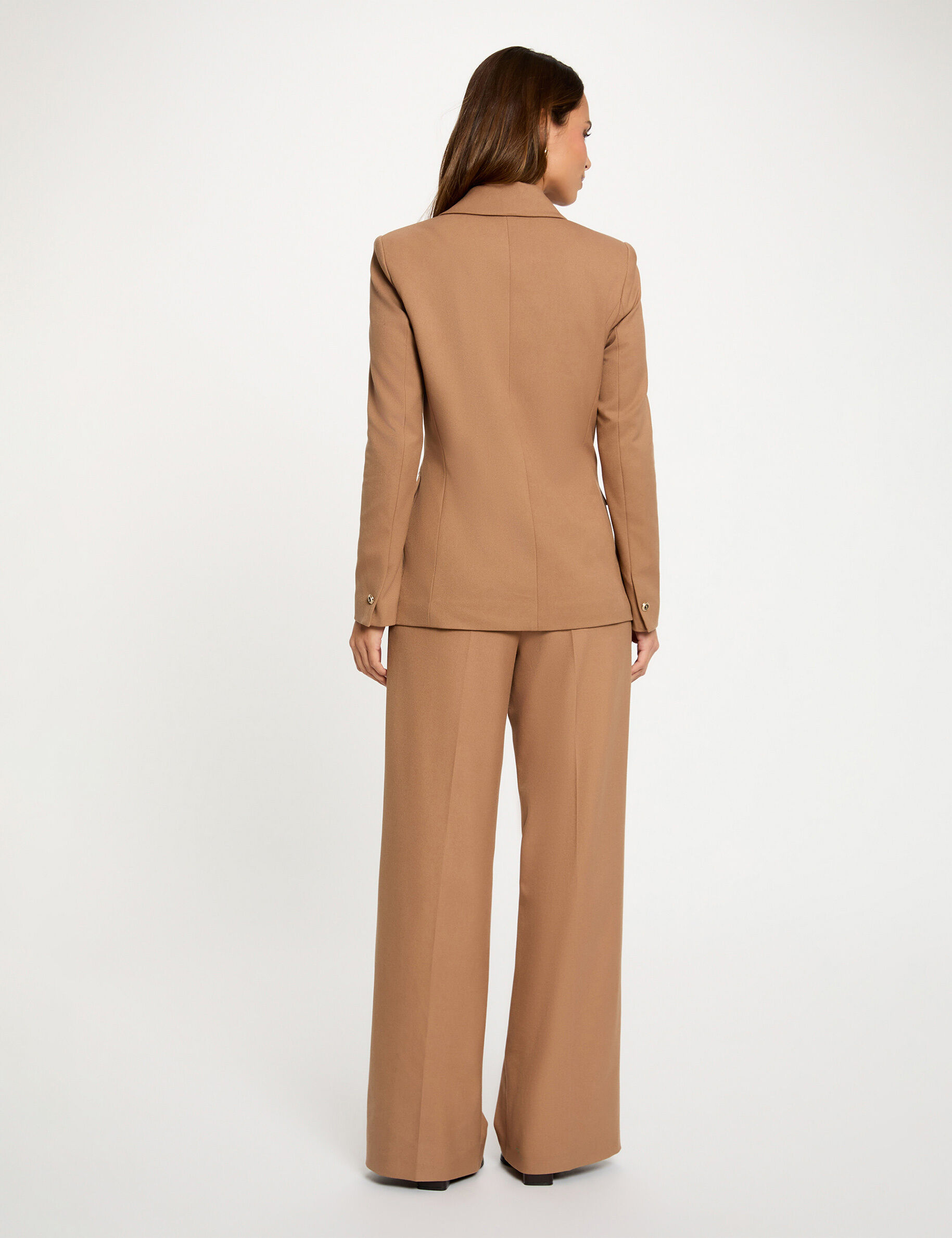 High-Waisted Wide-Leg Trousers Brown Women