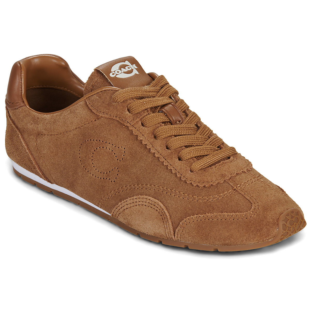 Coach - COACH FLAT SNEAKER - Cognac / Suede