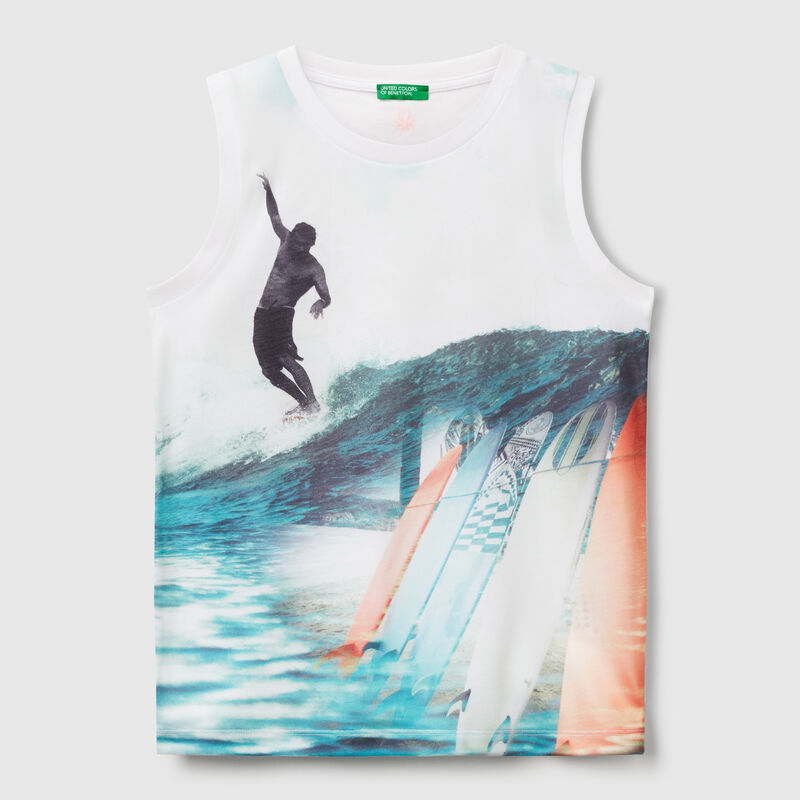 Surf print tank top