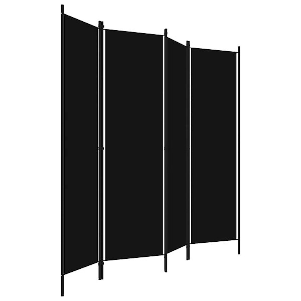 Cloison de séparation 4 panneaux Noir 200x180 cm vidaXL