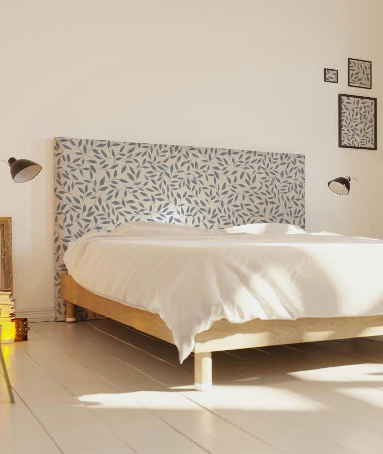 FOLIATURA - Tête de lit avec housse Bleu 180 cm