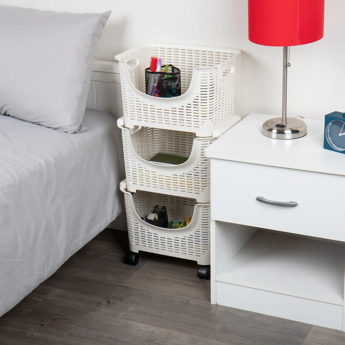 Mind Reader Plastic Storage Cart, Kitchen Storage, Rolling, Toy Storage, Laundry, 14.75L x 11W x 28.25H