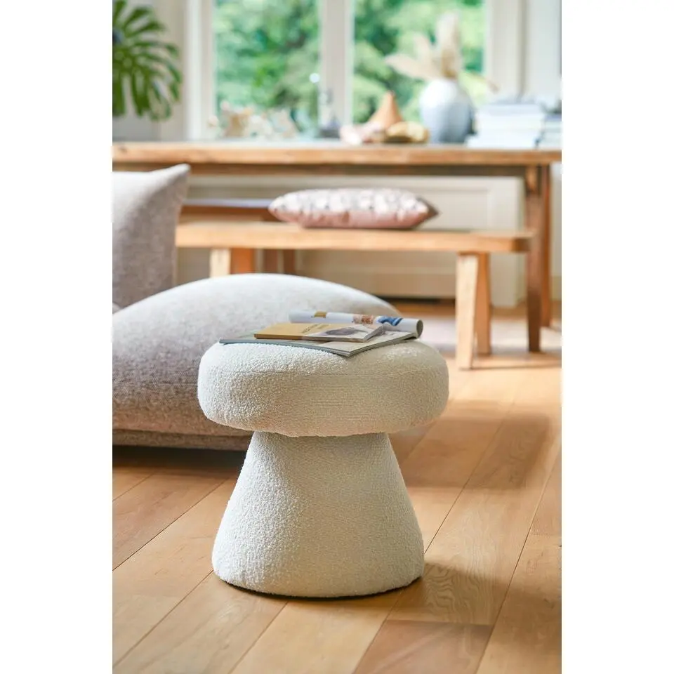Mica Decorations Poef - H46 x &Oslash;49 cm - Off White