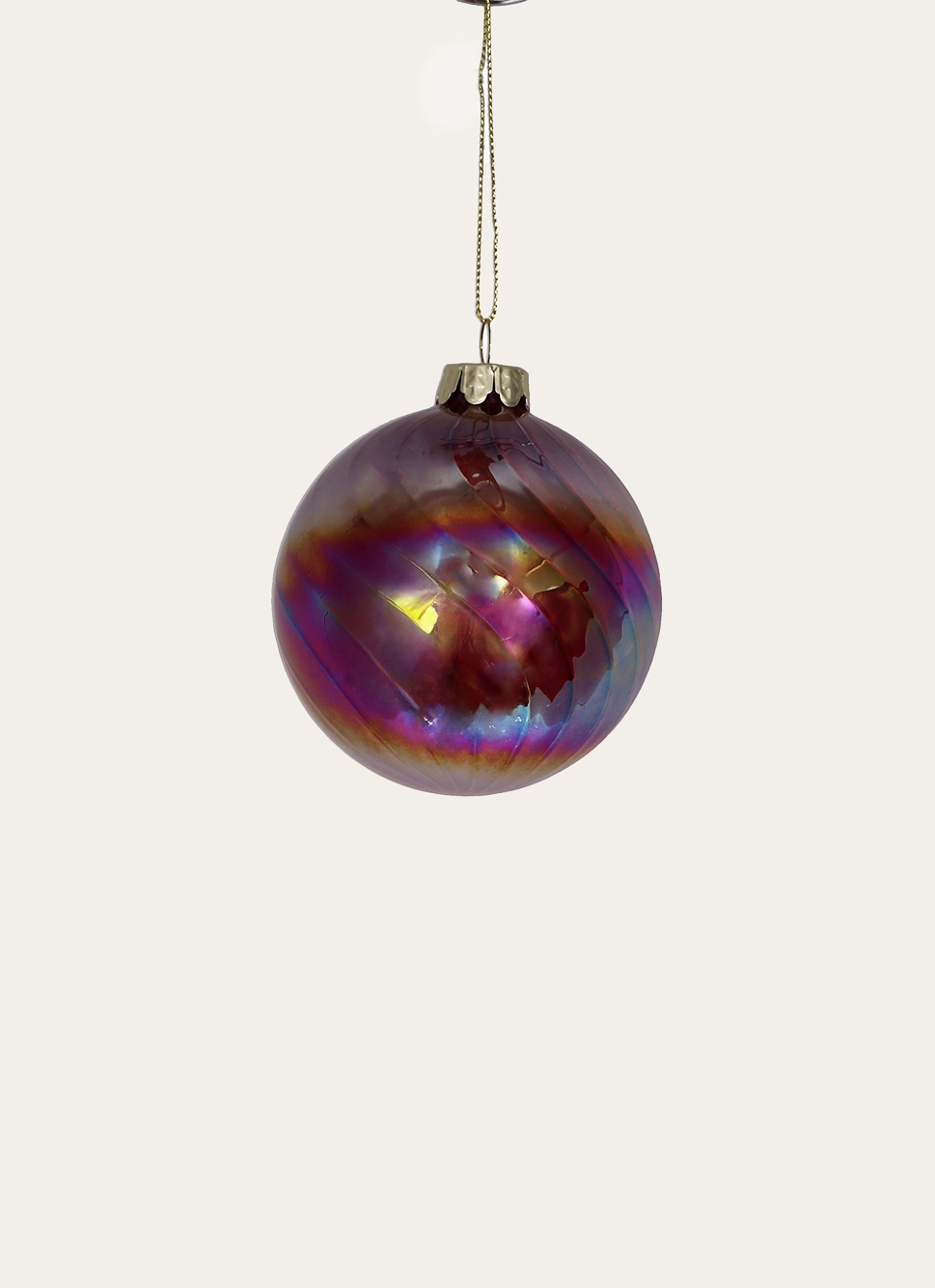 BOULE AVEC REFLETS COLORÉS AUBERGINE