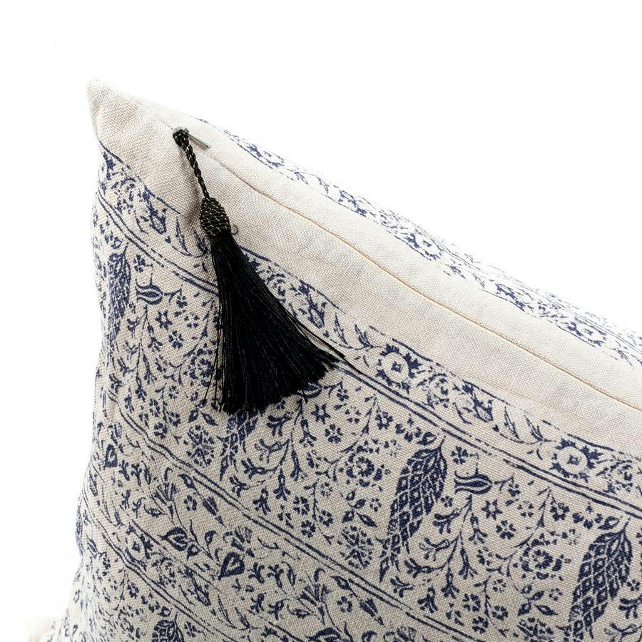 ORIENT EXPRESS - Coussin en lin pur lavé  Mavi Bleu  50x70