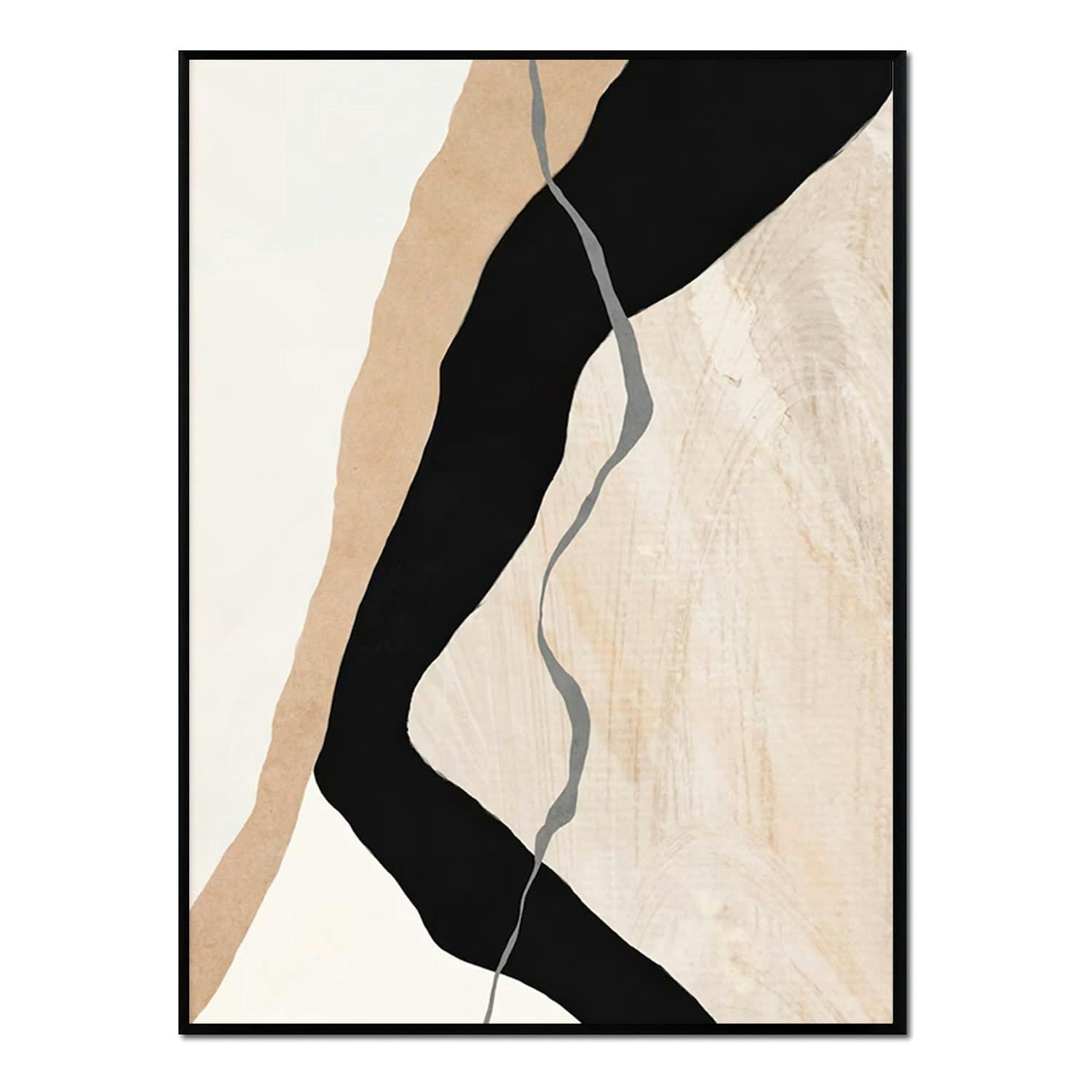 MINIMALISMO - Affiche avec cadre noir -  géométrie abstraite - 50x70