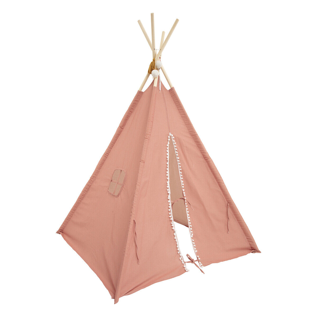 Tenda TIPI rosa com pompons rainbow