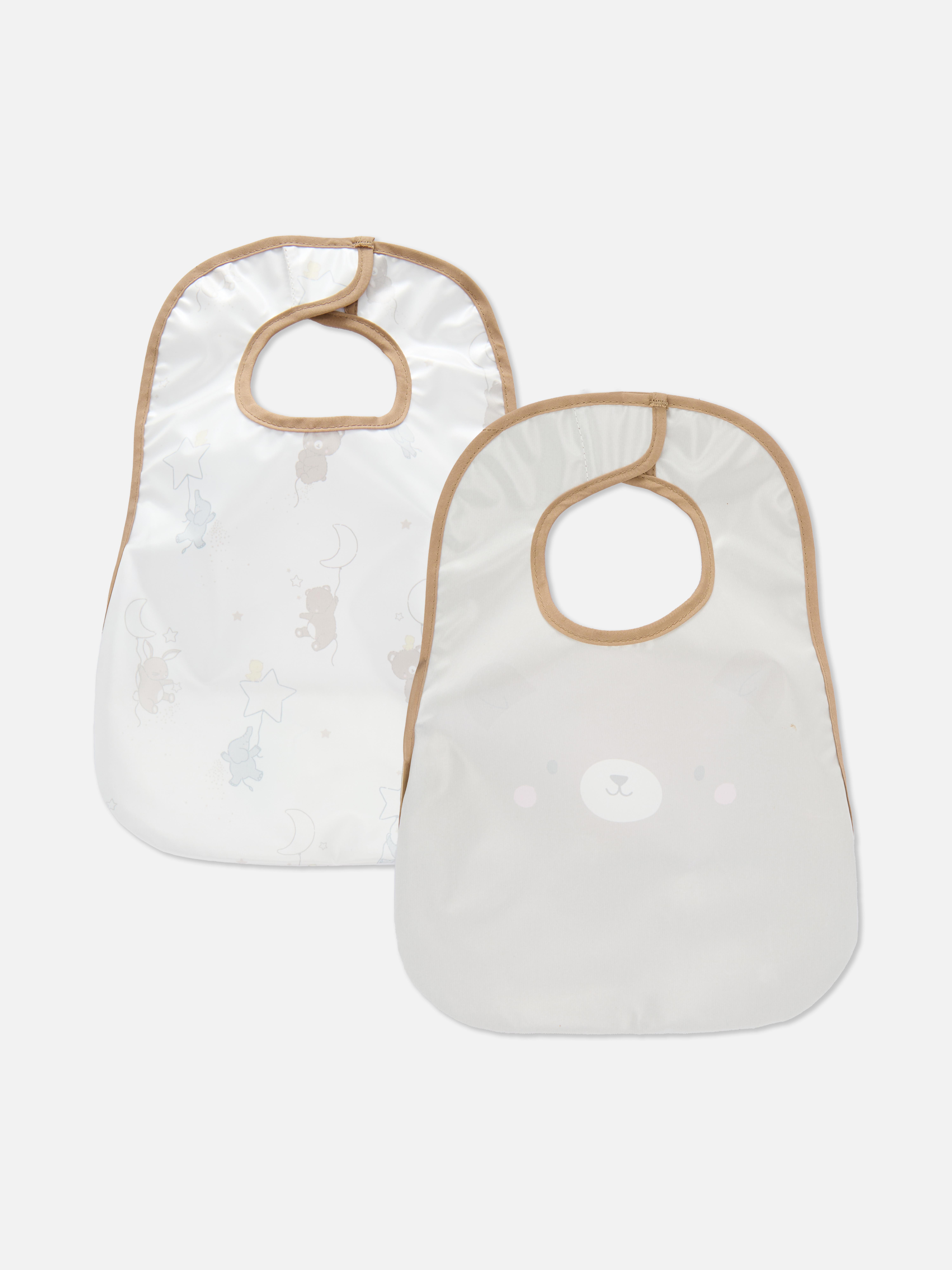 2pk Soft Touch Bear Baby Bibs