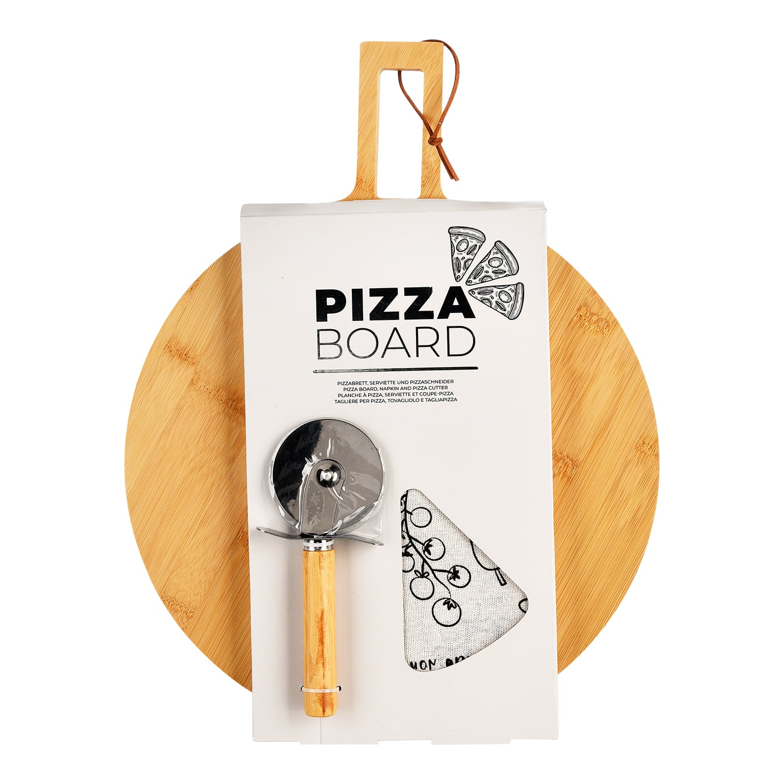 Geschenk-Set Pizza Braun, 3 -tlg.