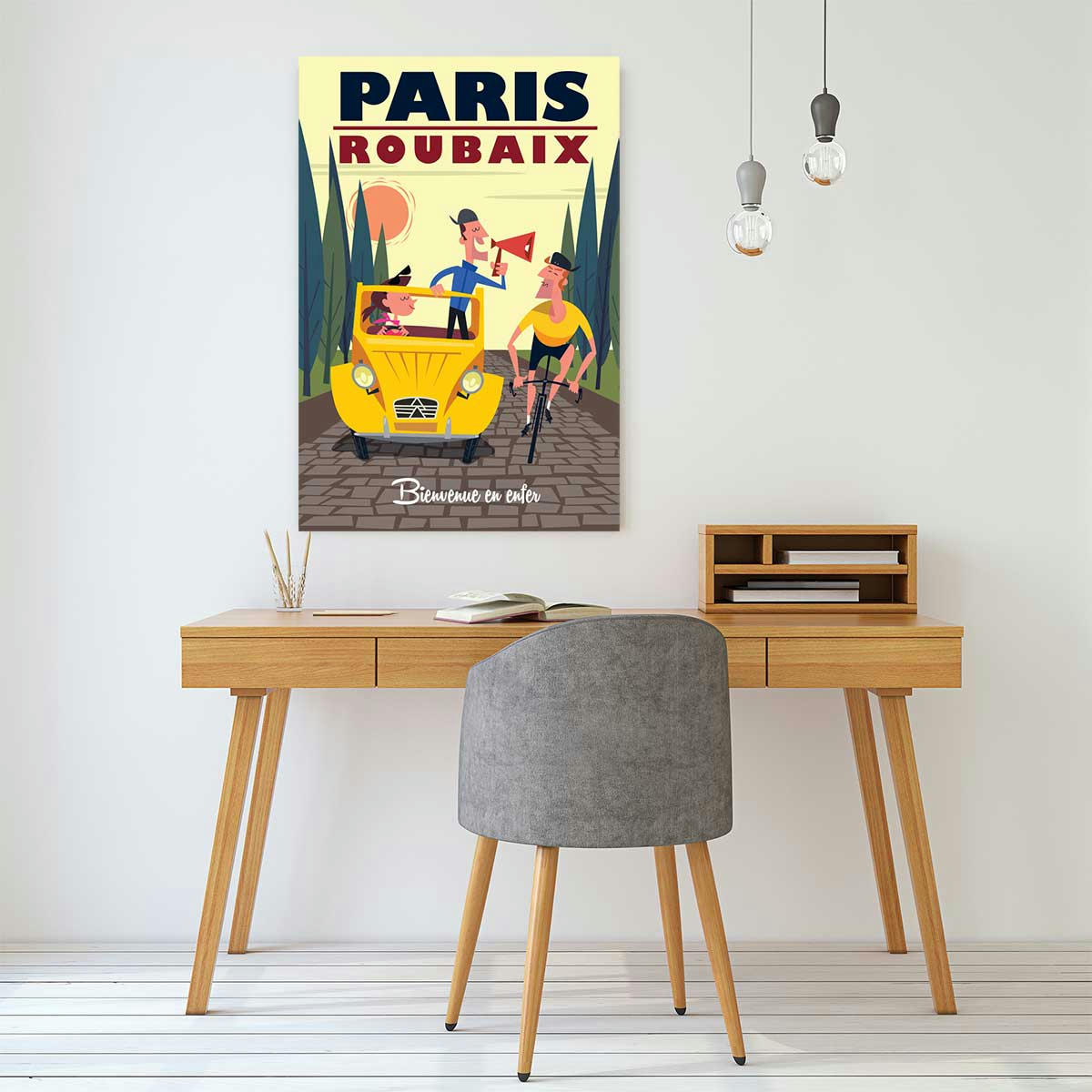 - Tableau course paris - roubaix imprimé sur toile 60x90cm