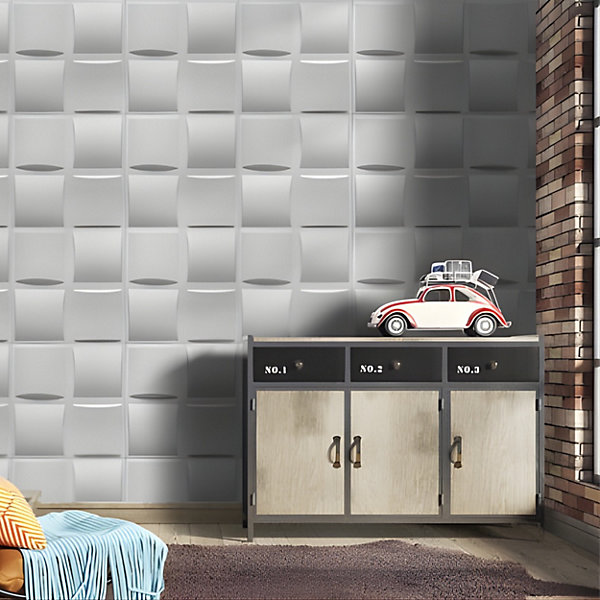 Panneaux de plafond et panneaux muraux Decoratif 3D Pled Blanc 5m² /20pièces