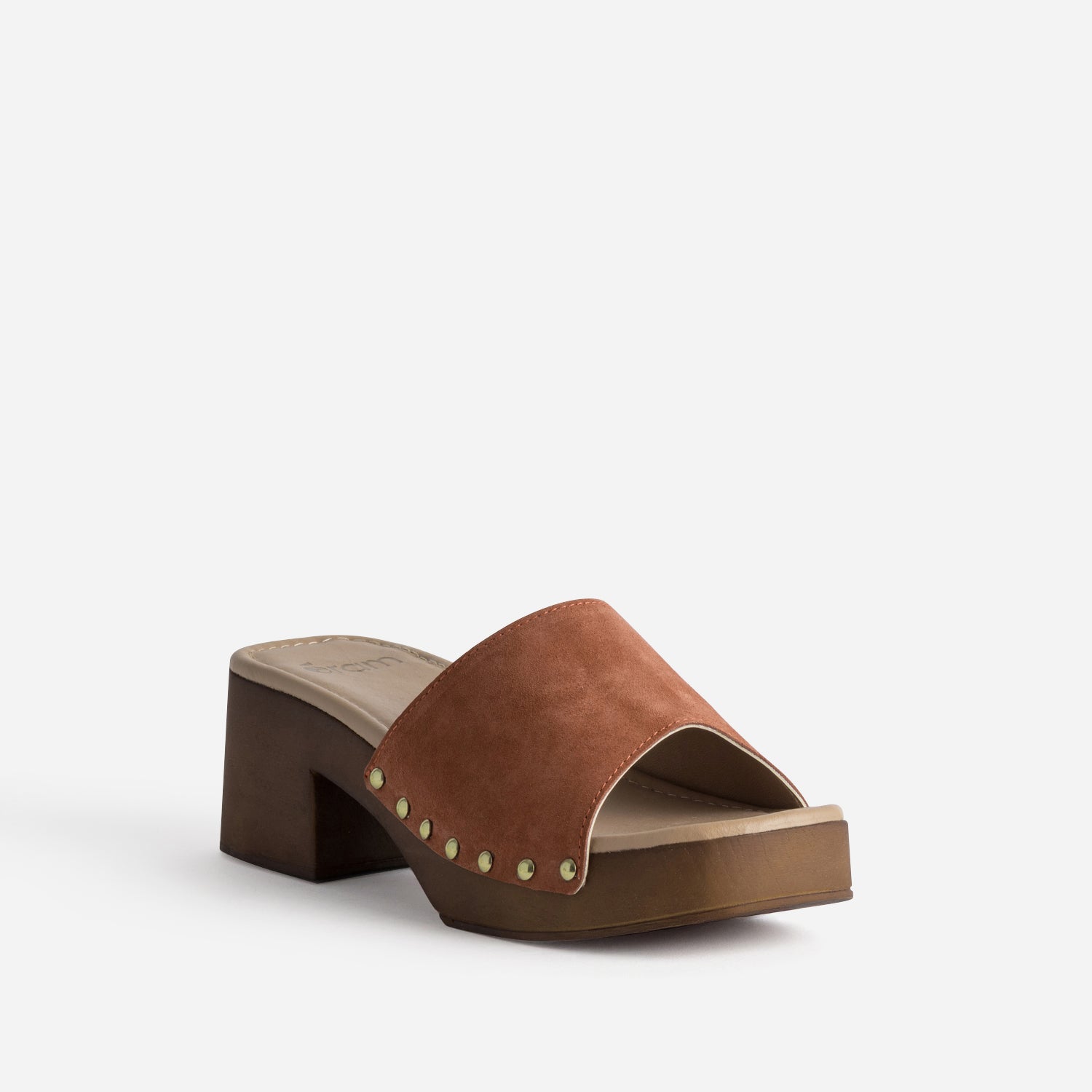 Mule terracotta cuir velours