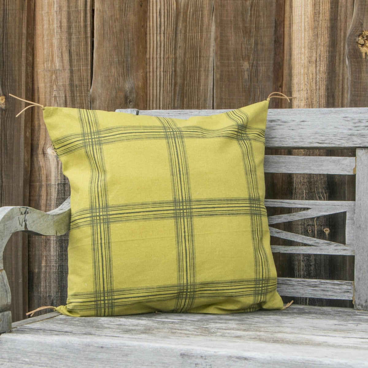 MADRAS - Housse de coussin coton  50x50 vert kaki