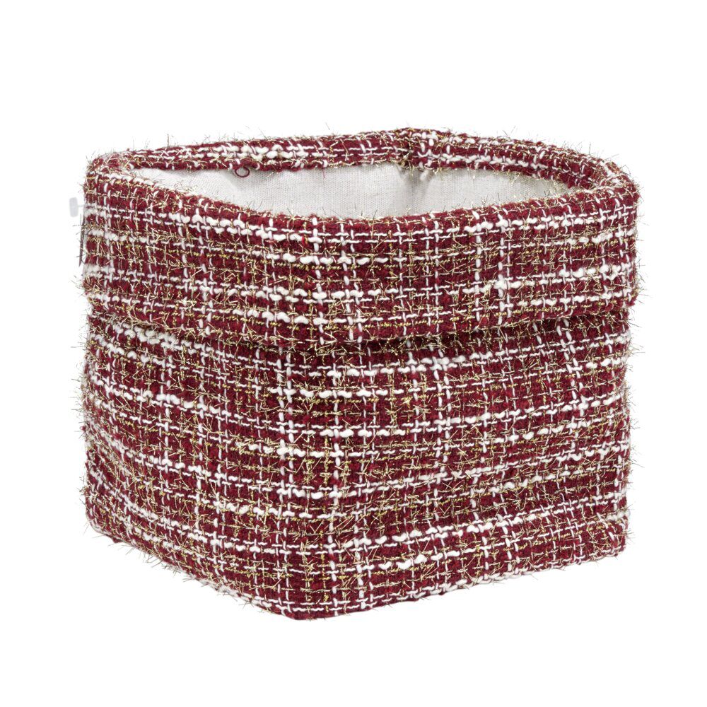 Panier de rangement 10L tissu rouge 22x22xH22cm