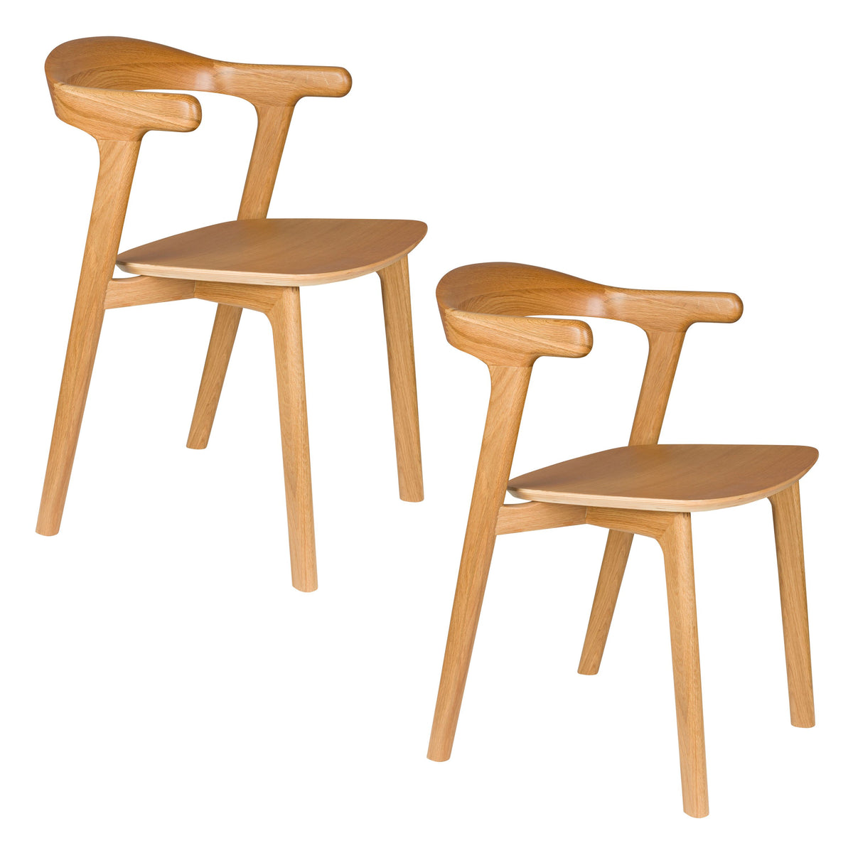 Zuiver Northwood Eetkamerstoelen Armleuning Hout Naturel - Set van 2