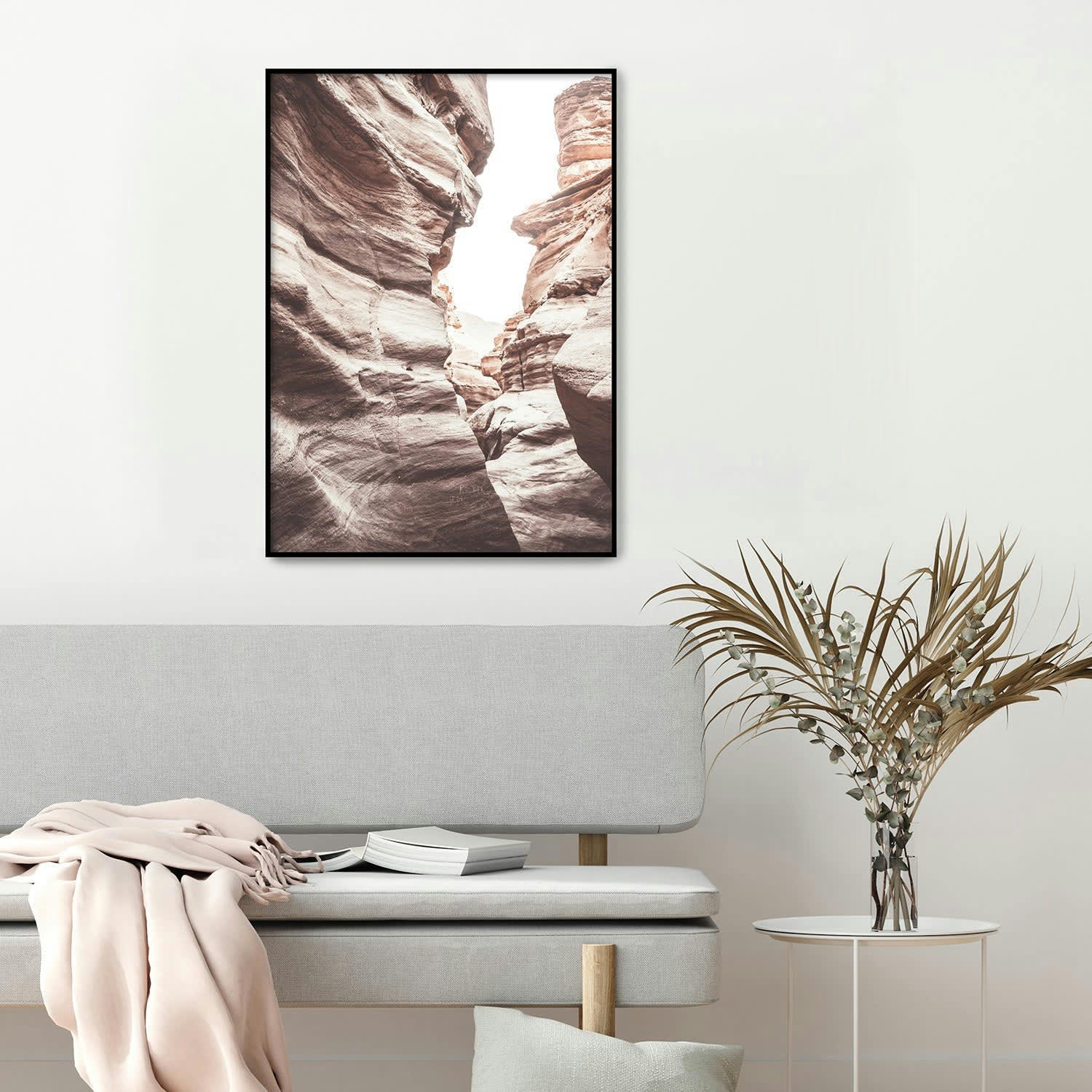 DESIERTO - Affiche avec cadre noir - Wadi Mujib - 30x40