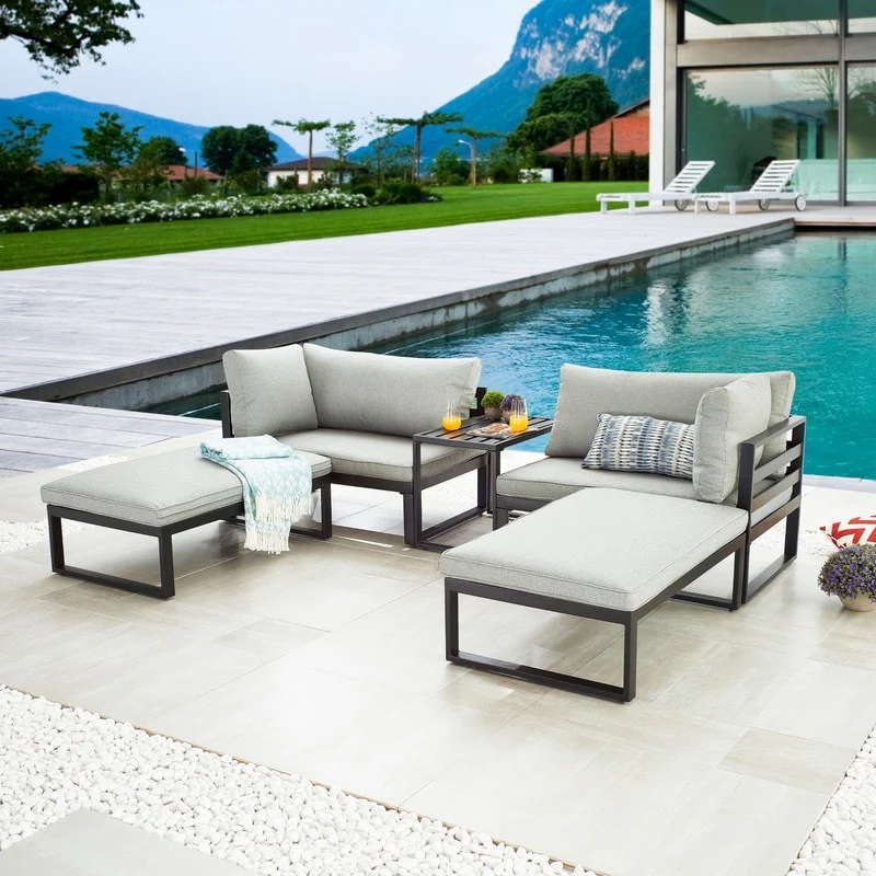 5-Piece Metal Outdoor Conversation Sofa Set