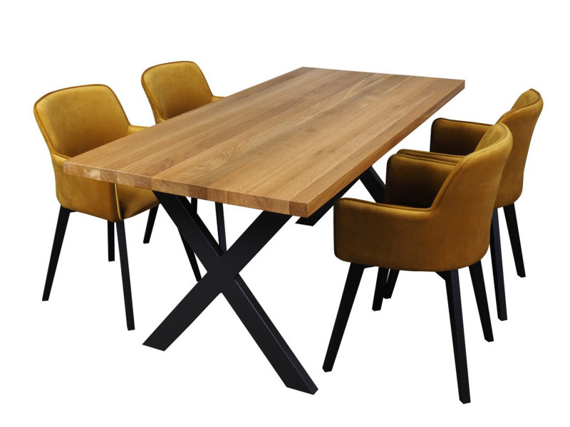 Stół 140x90 z drewna litego dębowego Argent loft