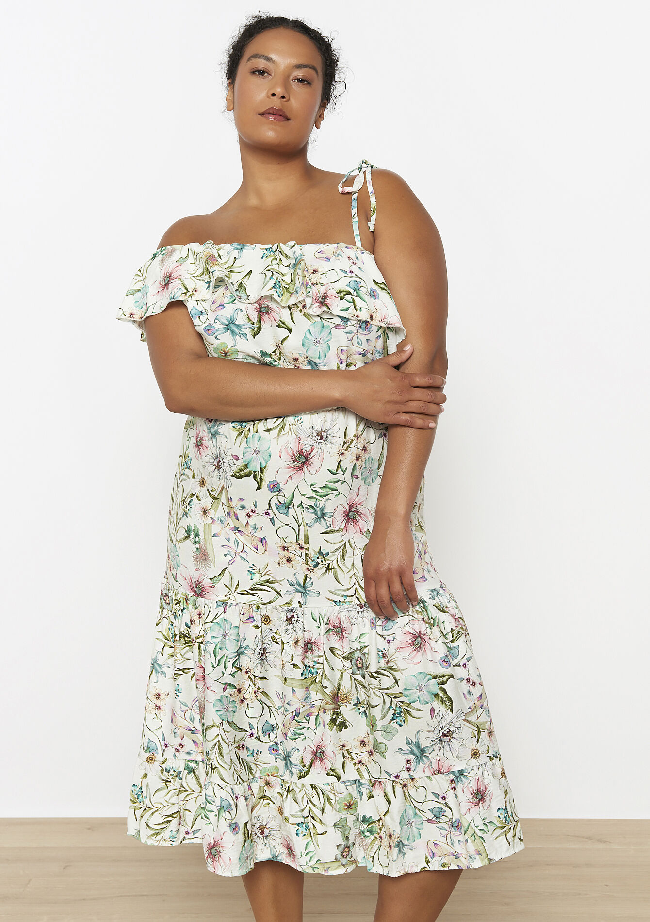 Bloemenjurk met ruffle