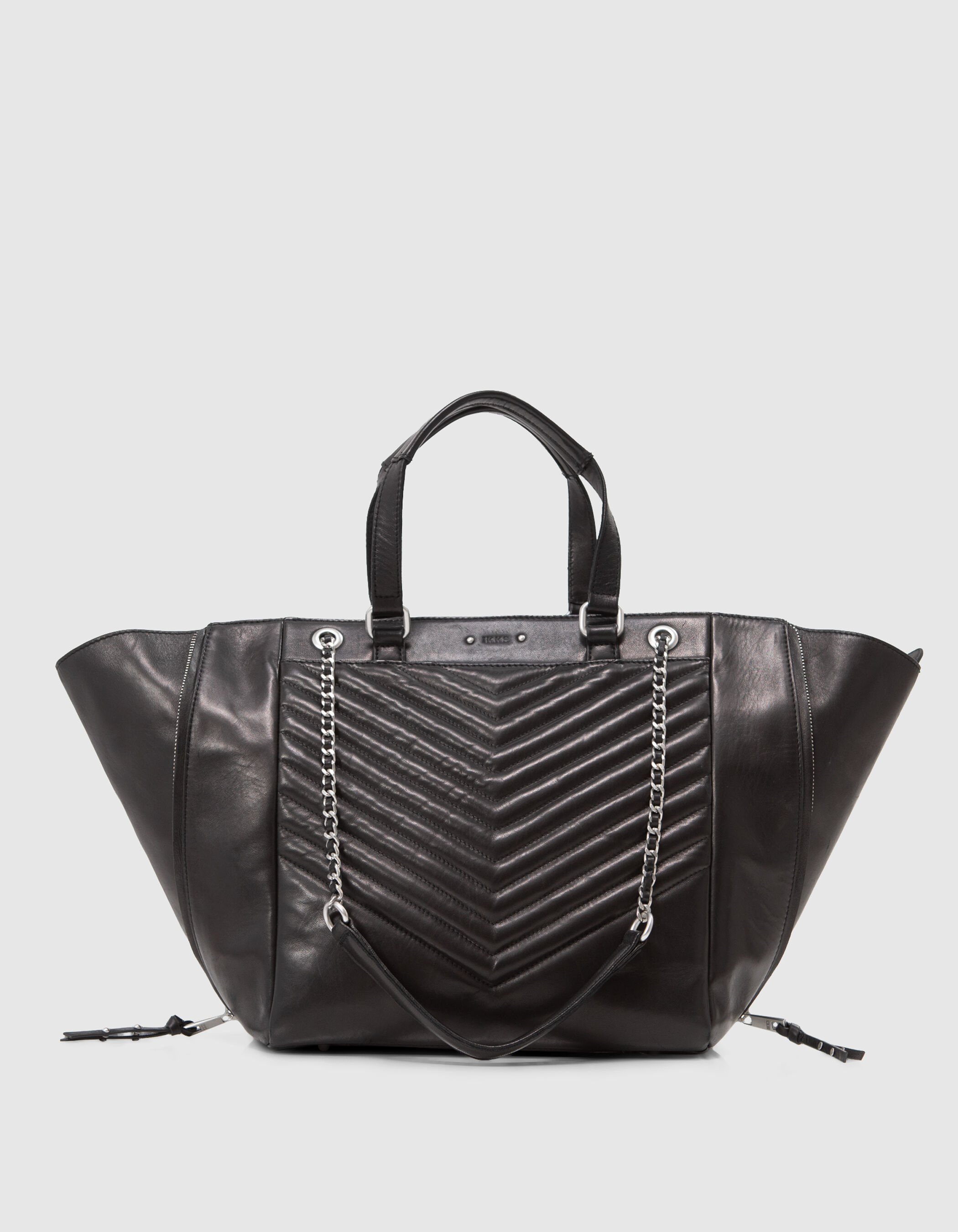 Sac cabas 1440 noir cuir Taille L Femme