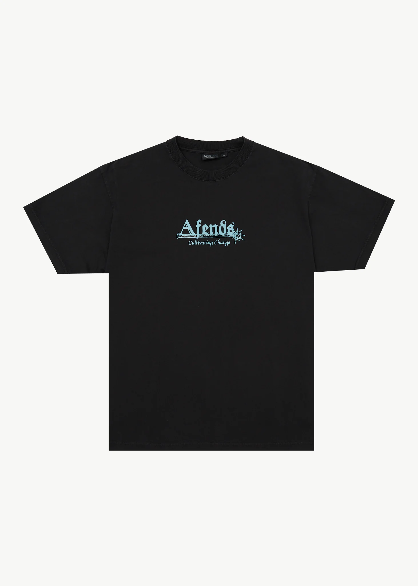 AFENDS Mens Mace Life - Boxy Tee - Stone Black