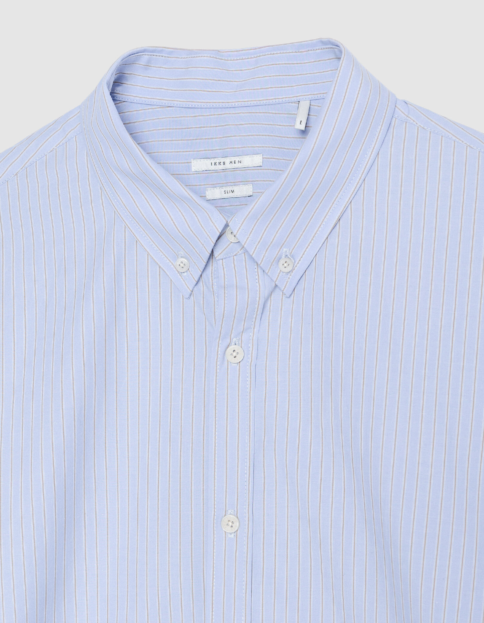 Chemise slim bleue coton bio motif rayures Homme