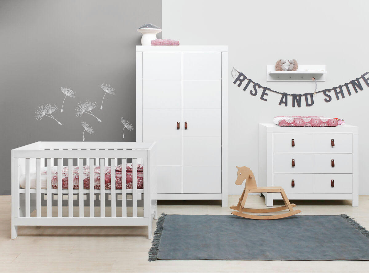 NOAH - Armoire 2-portes en MDF et panneaux de particules blanc