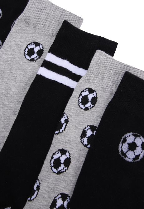 Mens 5pk Black Football Socks