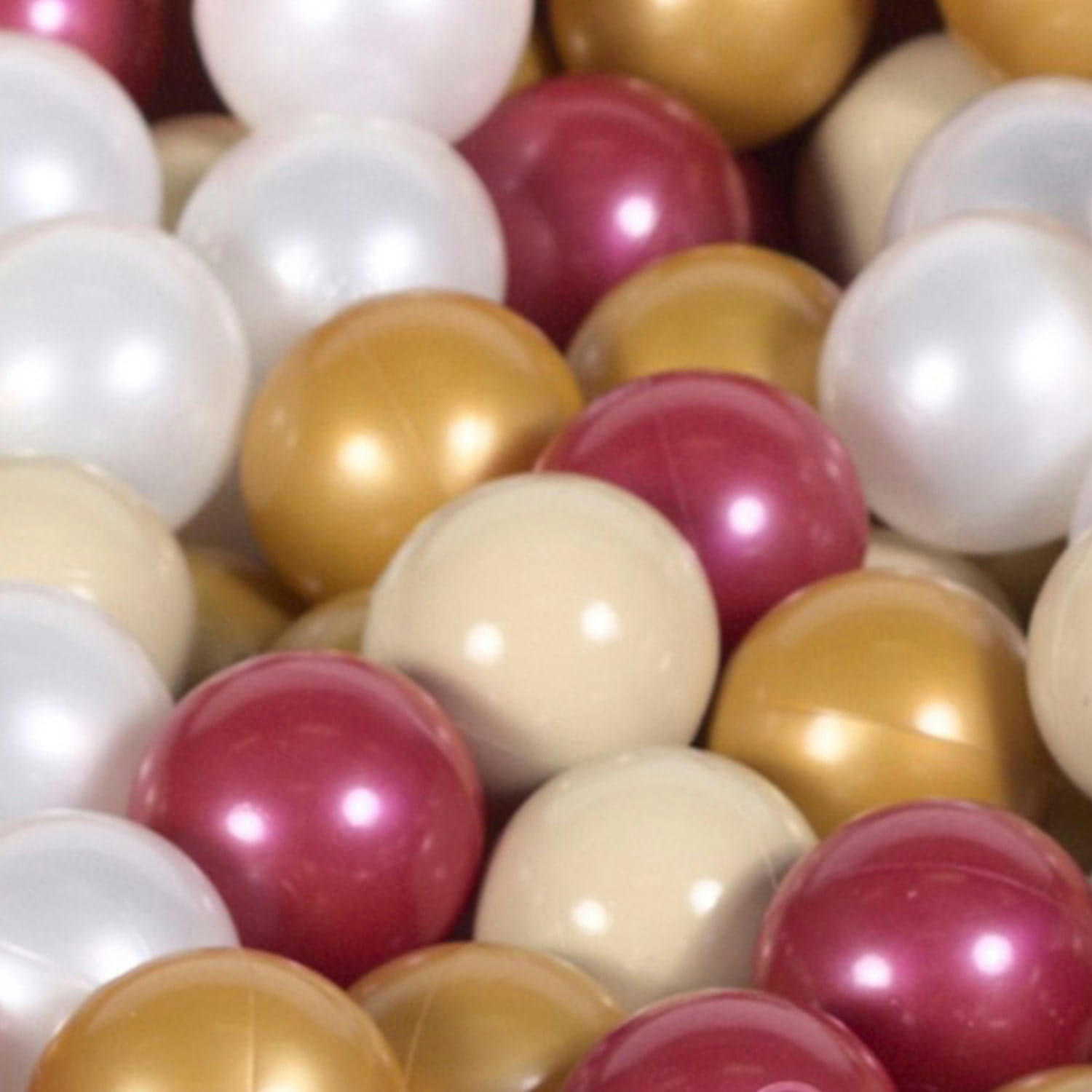 VELVET - Piscine en velours marsala à balles bordeaux, or et beiges H30cm