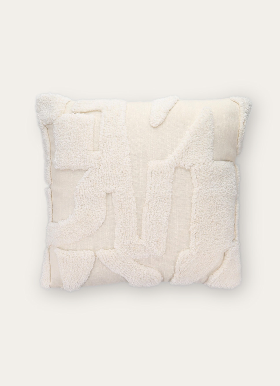 HOUSSE DE COUSSIN MOTIF GÉOMÉTRIQUE TUFTÉ BEIGE