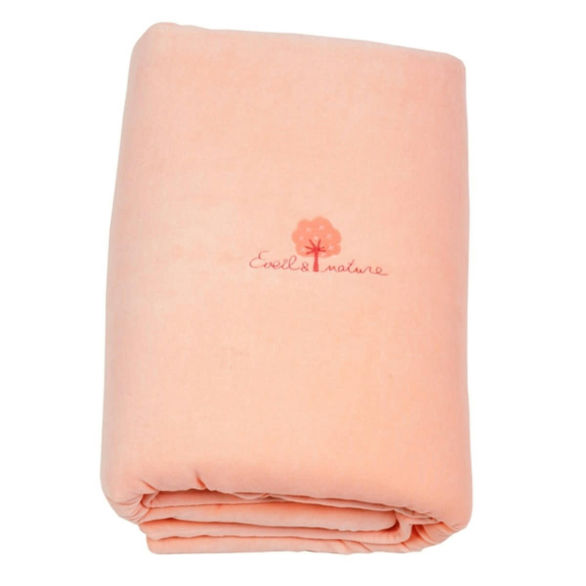 GAMME BIO UNIS - Edredon velours 100x140 cm Coton bio Pêche