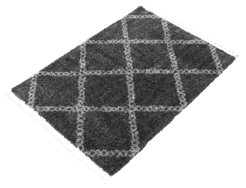 ECARPET Grammercy Stark Indoor Geometric Area Shag Rug, Dark Grey, Assorted Sizes