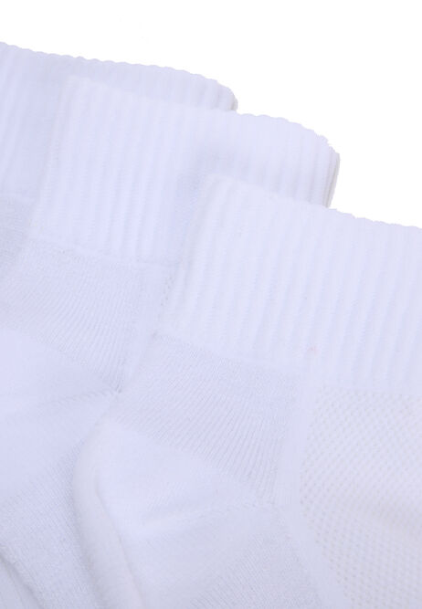 Womens 3pk White Quarter Socks