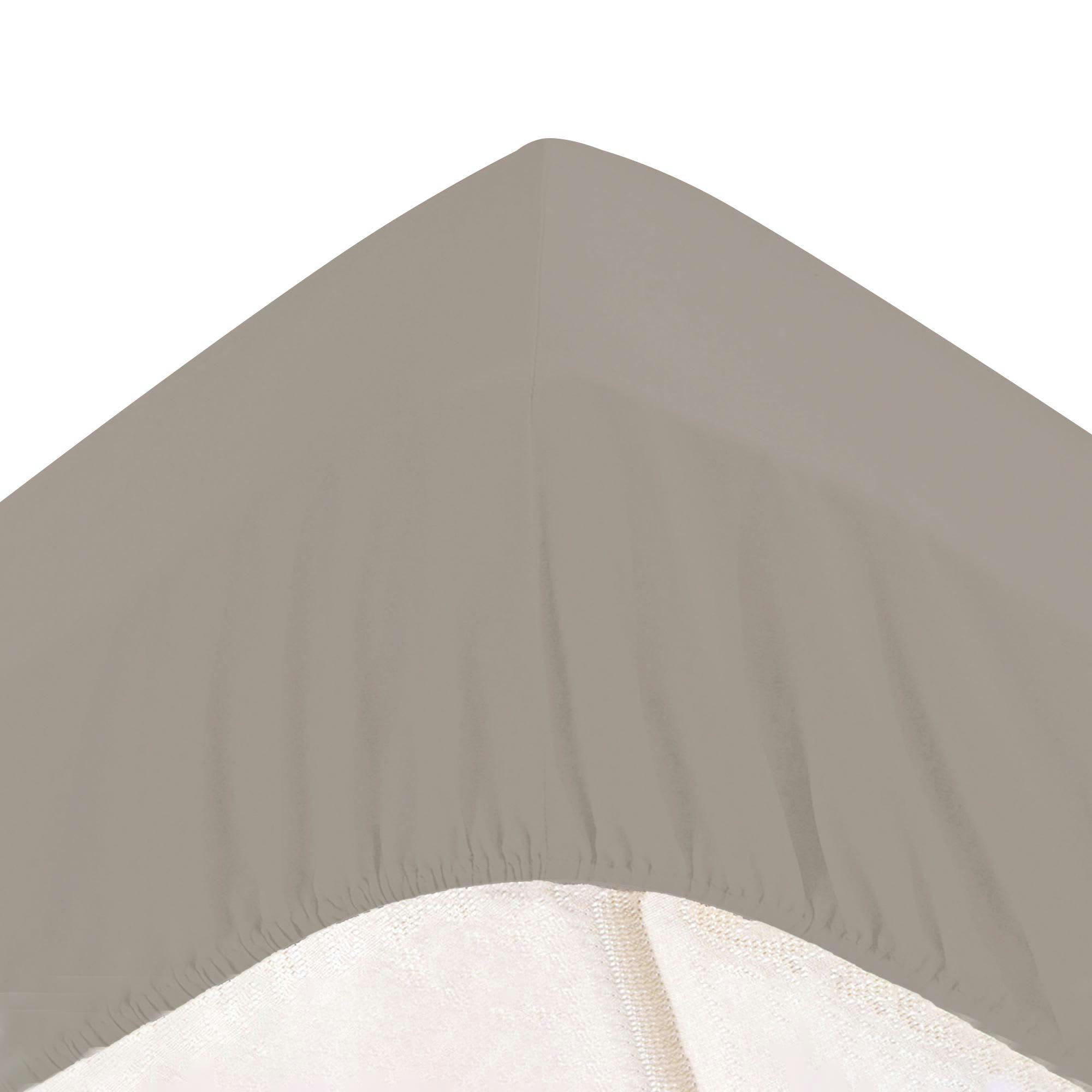 PERCALE - Drap-housse grand bonnet 90x190x32 gris brume en coton