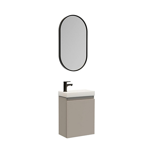 Meuble lave-mains LISA   miroir ovale