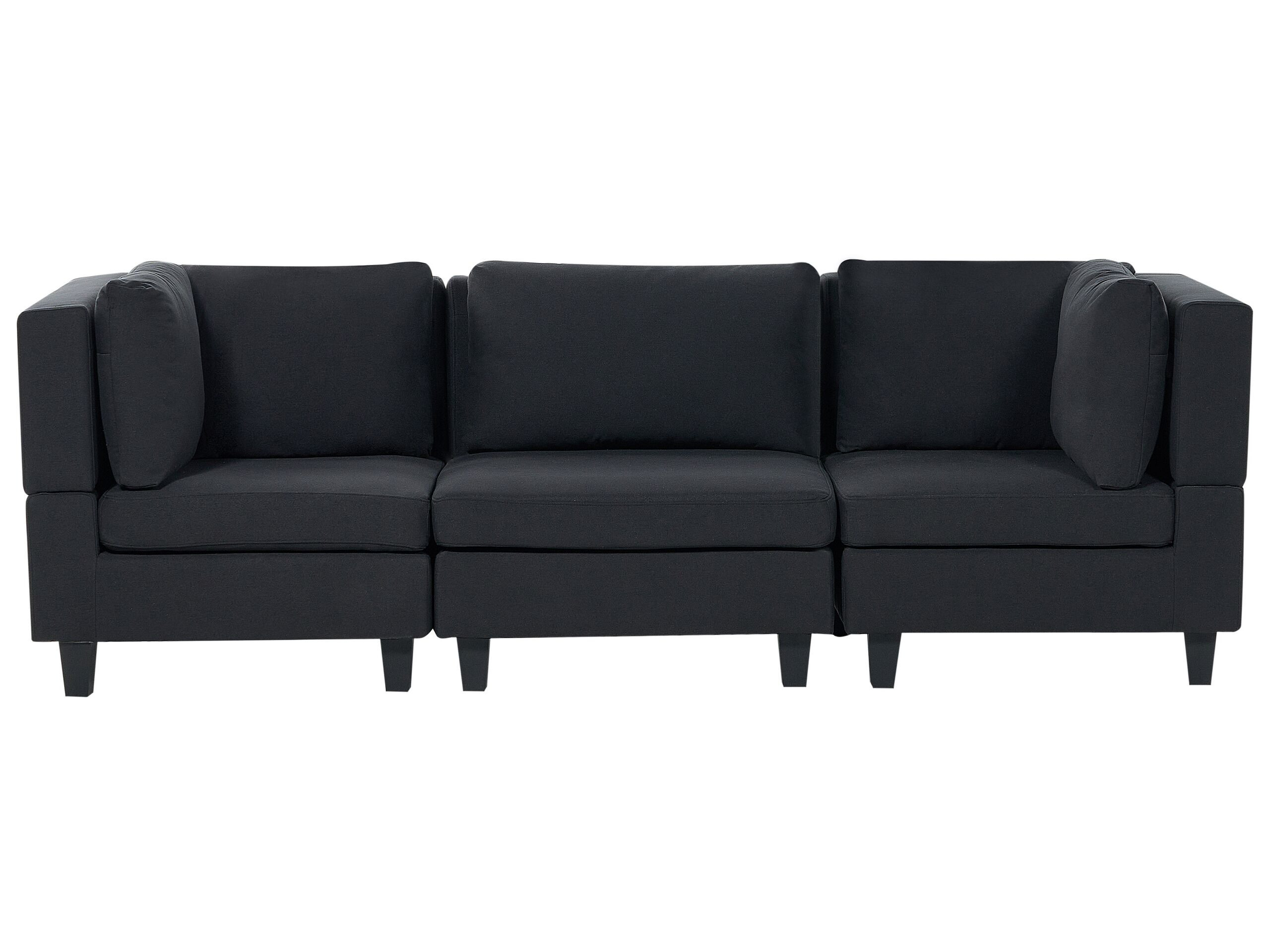 Sofa modułowa tapicerowana 3-osobowa czarna