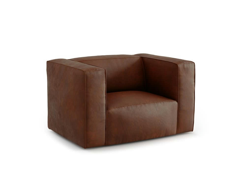 MUSE - Fauteuil 1 place XL en cuir cognac