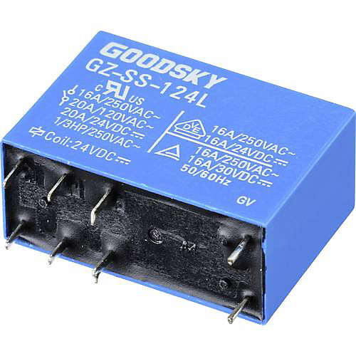 GoodSky GZ-SS-124L relais PCB 24 V/DC 20 A 1 inverseur - compact