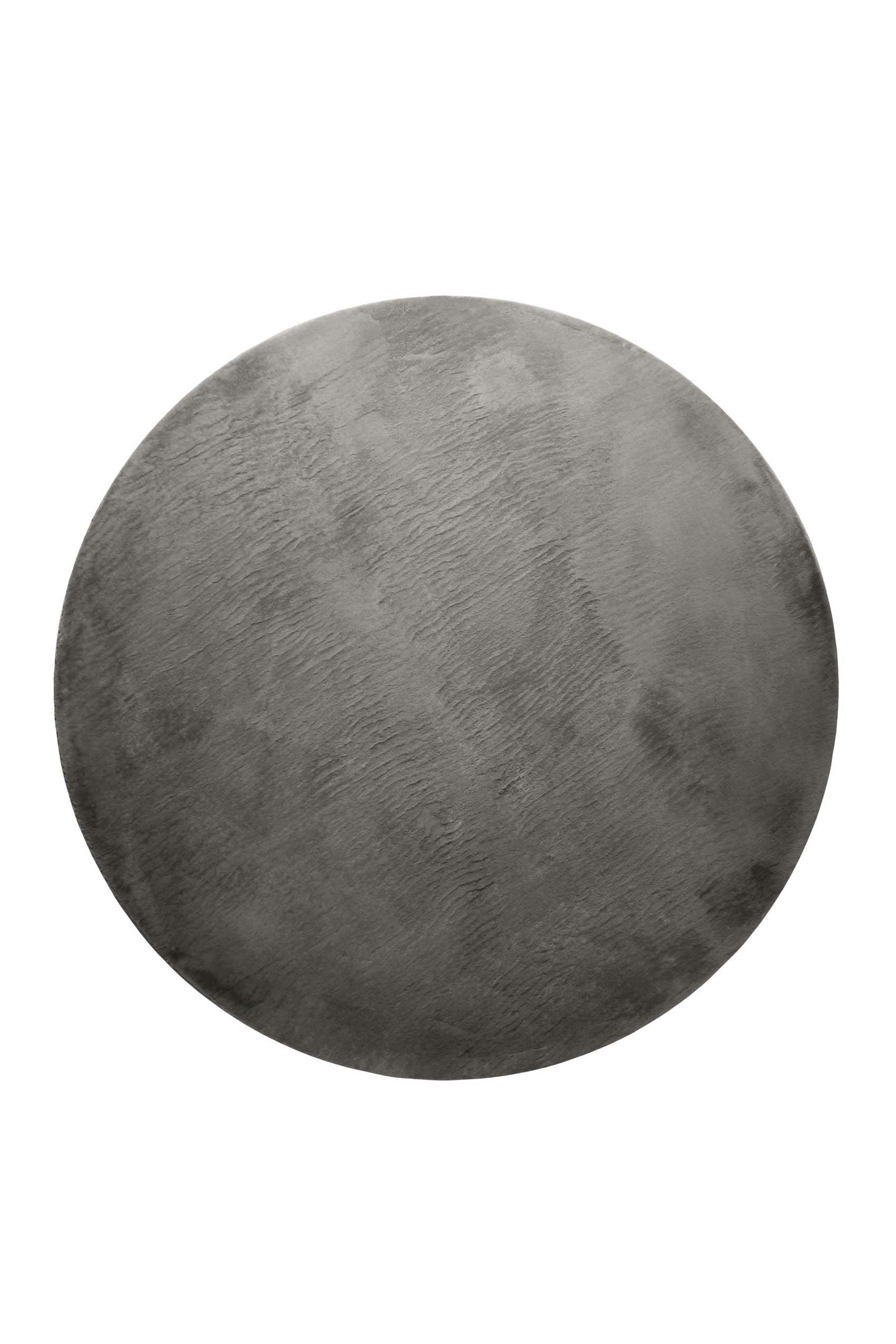 VILLA ROSSO - Tapis rond tufté mèches rases (15 mm)  gris anthracite 120 D