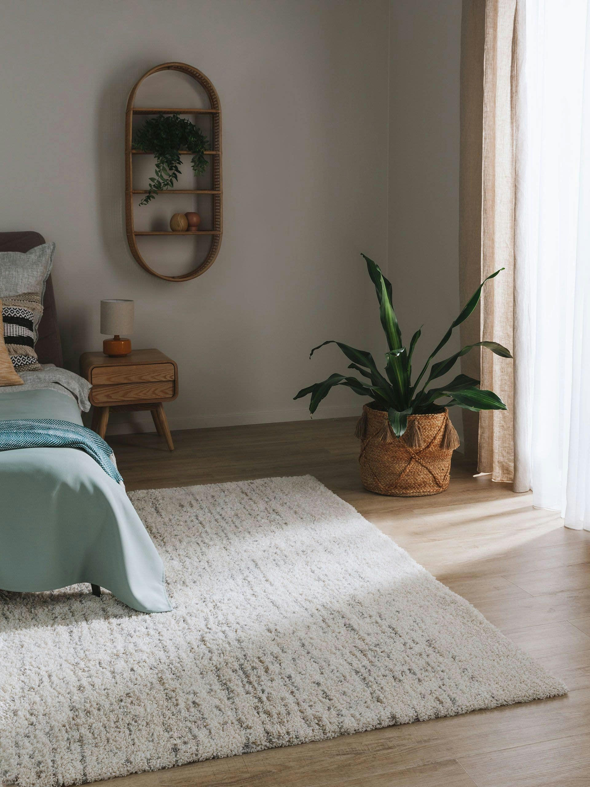 GOBI - Tapis à poils longs crème/beige 120x170